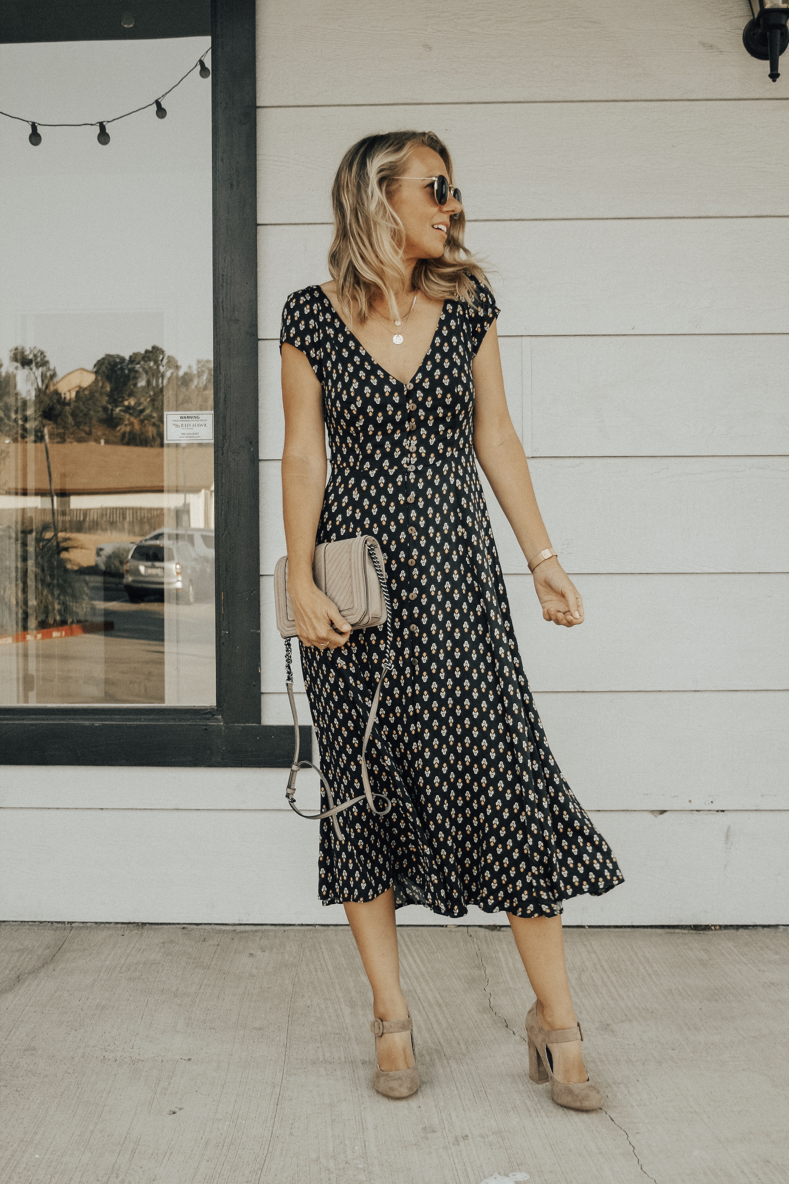 MARY JANE'S ARE BACK + RESTRICTED SHOES- Jaclyn De Leon Style + fall shoe trends + what to wear this season + boho floral midi dress + fall shoe edit + mom style + styling the mary jane shoe + block heel + rebecca minkoff handbag + retro style + 90's fashion