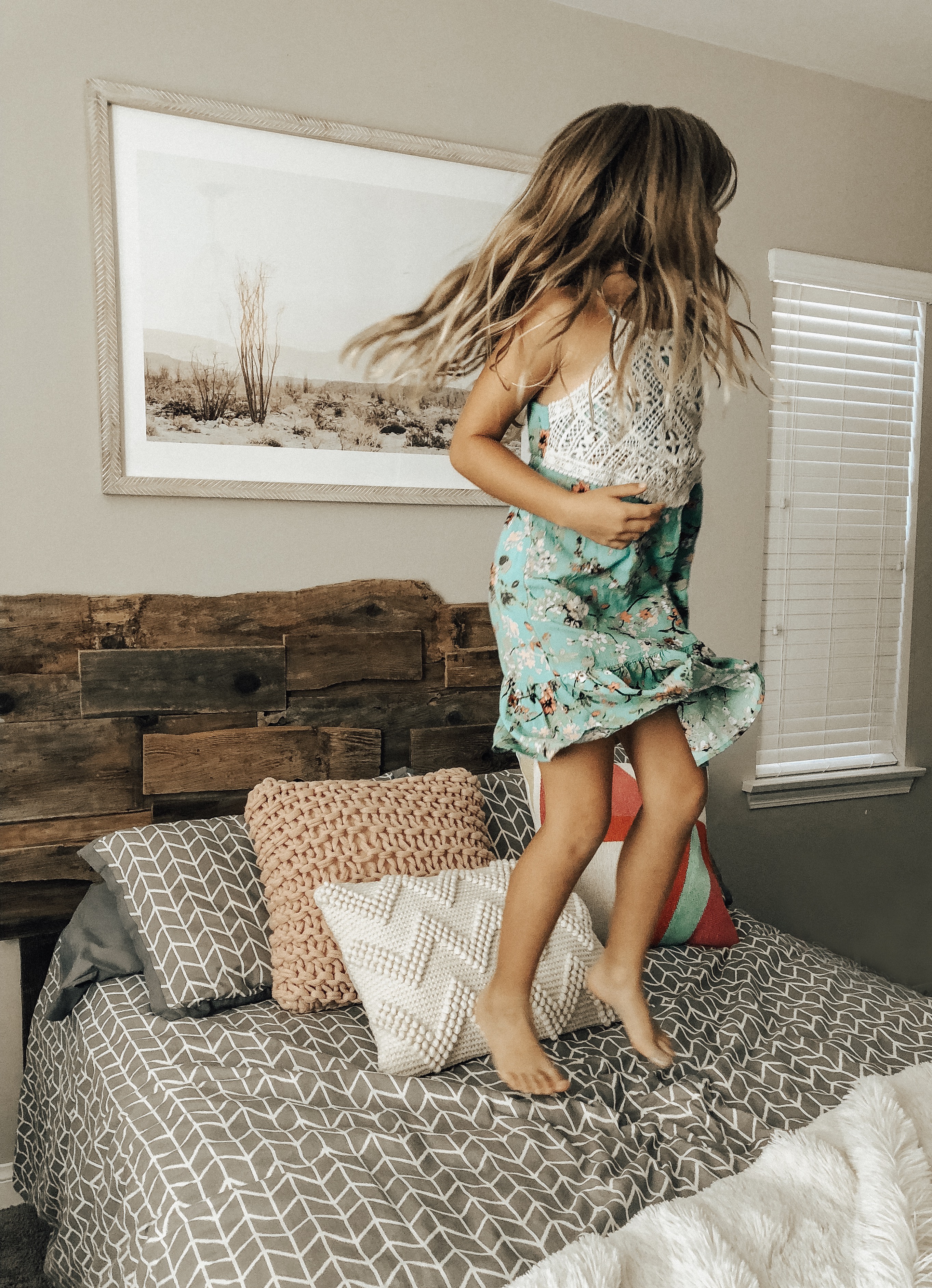 STYLING MY HOME WITH MINTED ART- Jaclyn De Leon Style + Minted art + stylng the home + home decor + wall art + home inspiration + guide to updating your art + art collector + retro style art + interior design + having fun with kids + decorating with kids + jumping on the bed