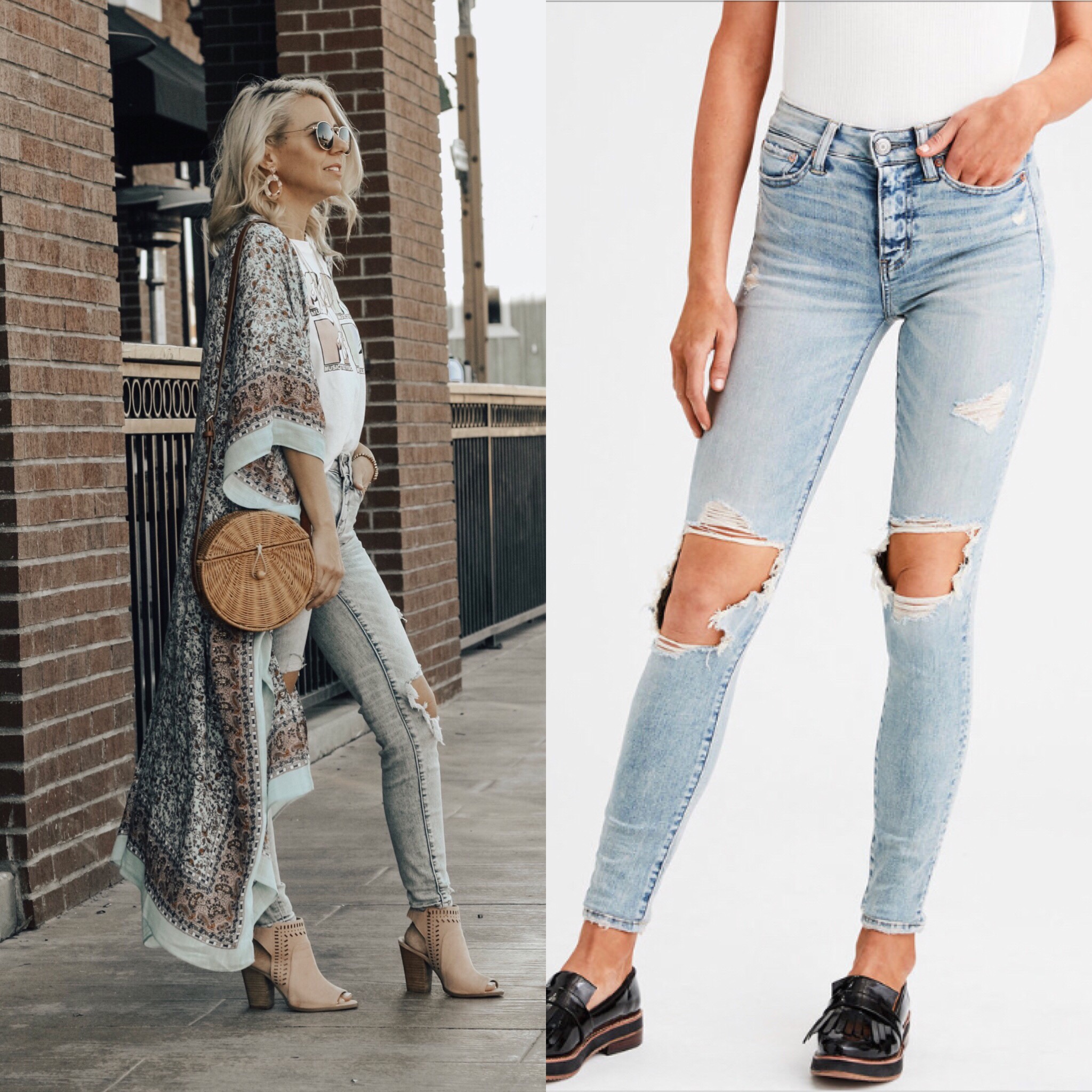 JANUARY TOP 10- Jaclyn De Leon Style + top selling items for the month + espadrille sandals + dsw summer shoes + mom jeans + distressed denim + star sweatshirt + valentine's tees