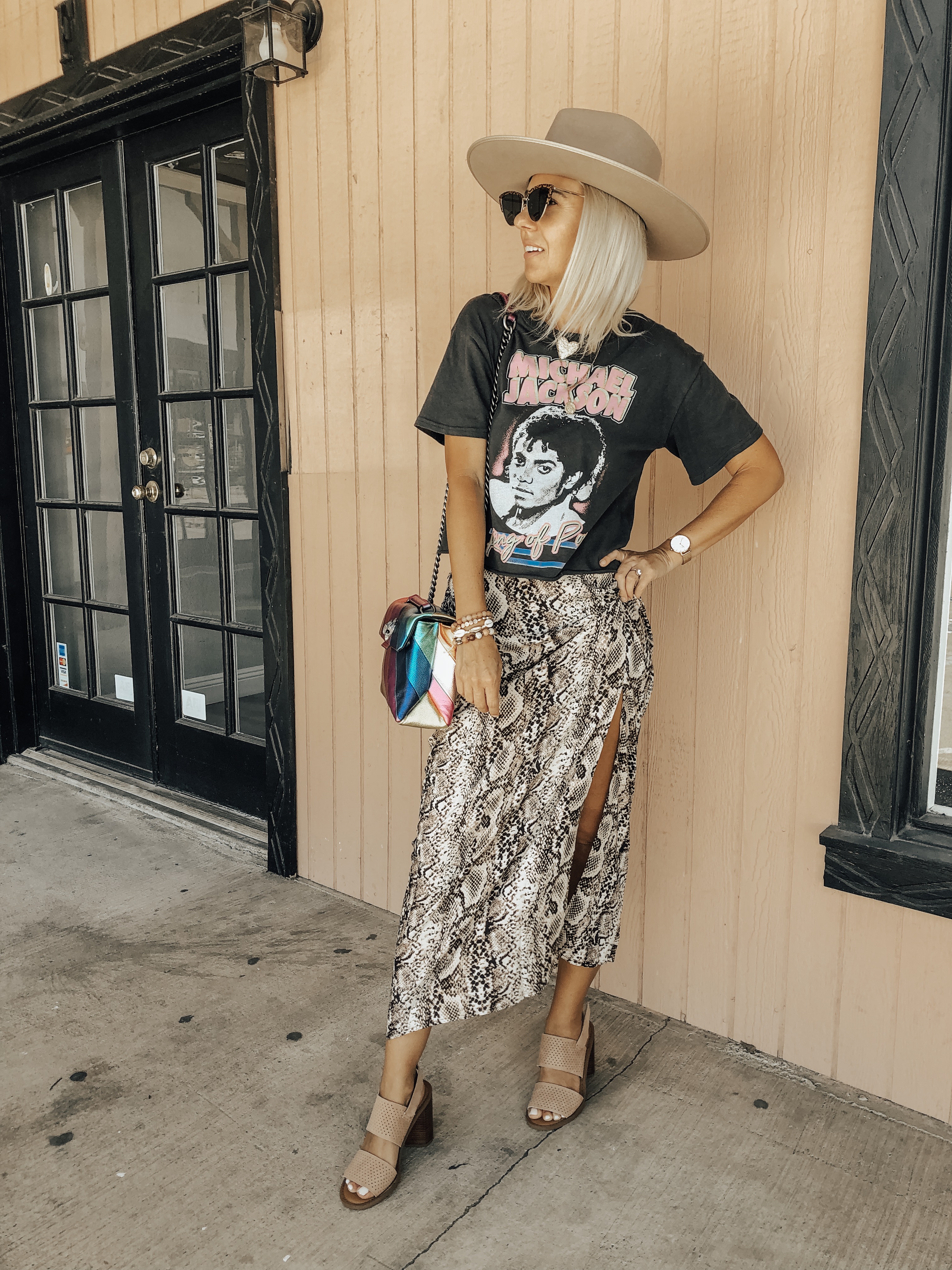 Cheetah midi skirt outlet hat