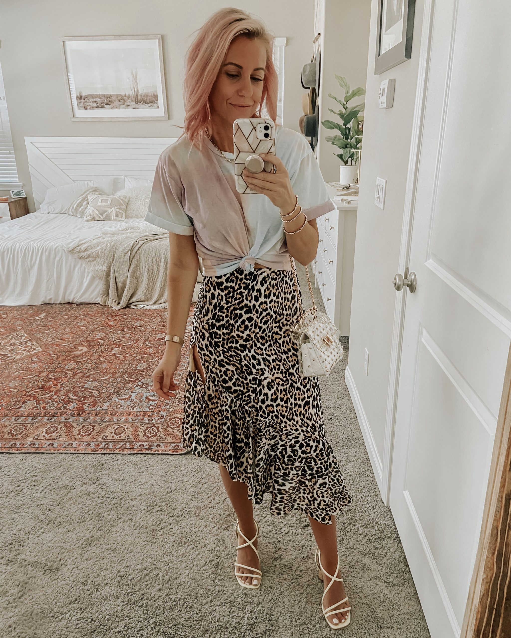 TIE DYE + LEOPARD- Jaclyn De Leon Style + sharing several ways to pattern mix with leopard and tie dye from comfy casual to all dressed up. Style tips included