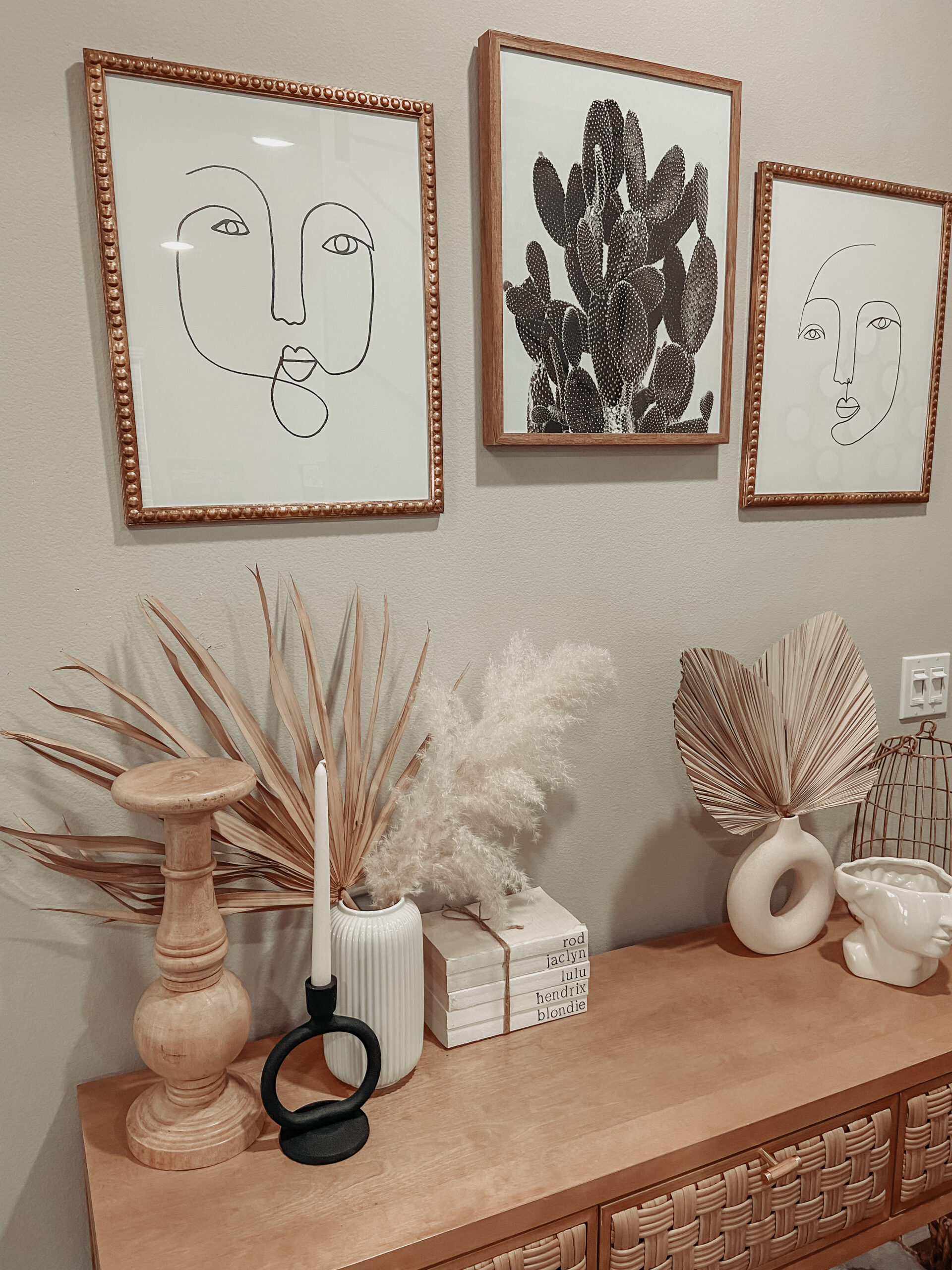 ENTRYWAY REFRESH-Jaclyn De Leon. Giving my entryway a refresh with affordable pieces from Target, Home Goods, Amazon, and H+M. Console table is from the Studio Mcgee line at Target
