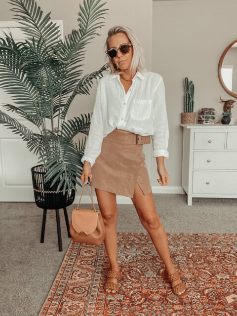 My favorite white button down-Jaclyn De Leon Style. Styling my $20 Target classic white button down. Wear it with jeans, a swim coverup, or a casual outfit.