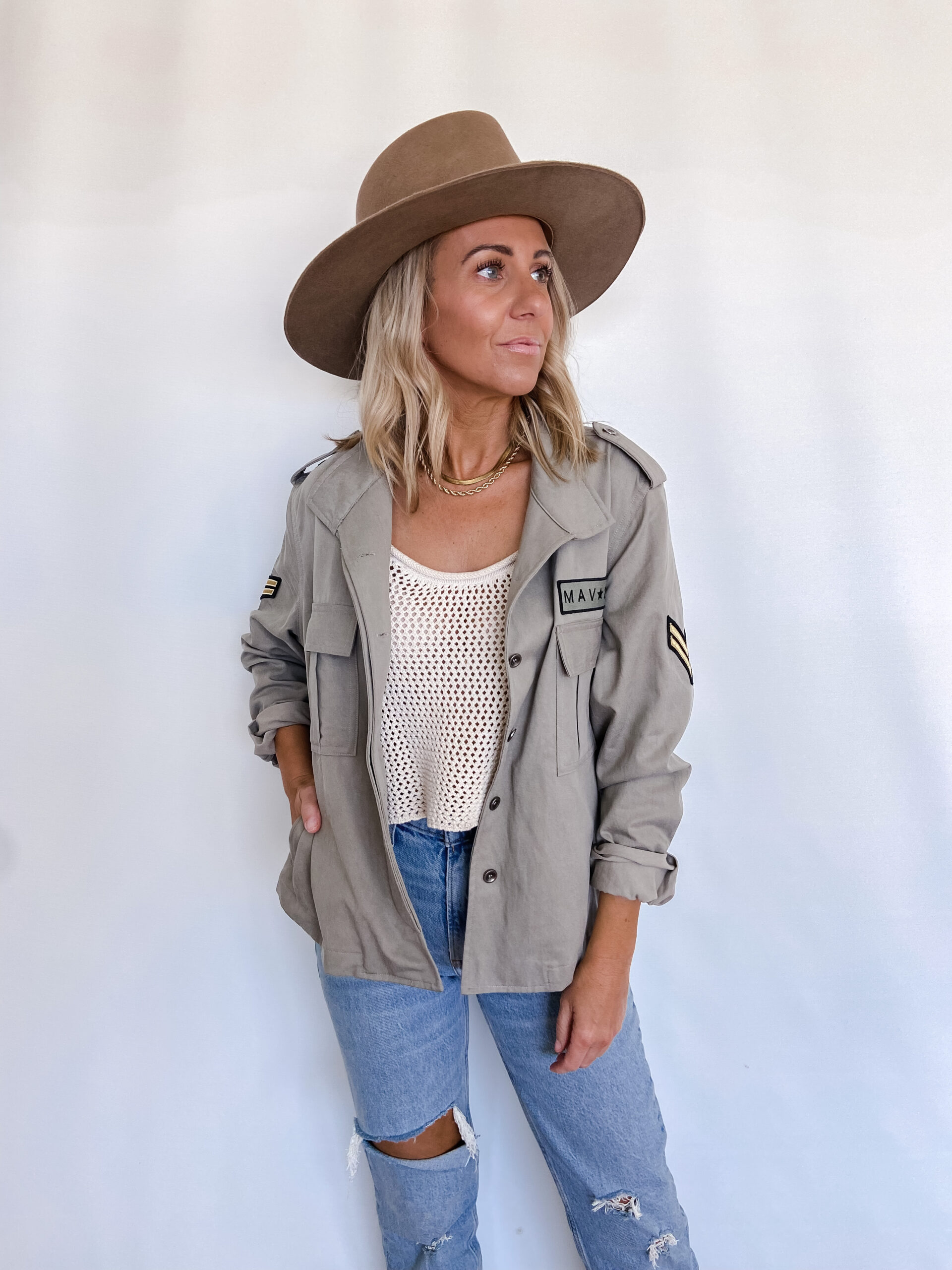 Mavi Riot-Jaclyn De Leon Style. Launching my own clothing line. The Mavi Riot girl is boho chic with a little bit of edge. The Maverick Utility jacket can be worn on any occasion.