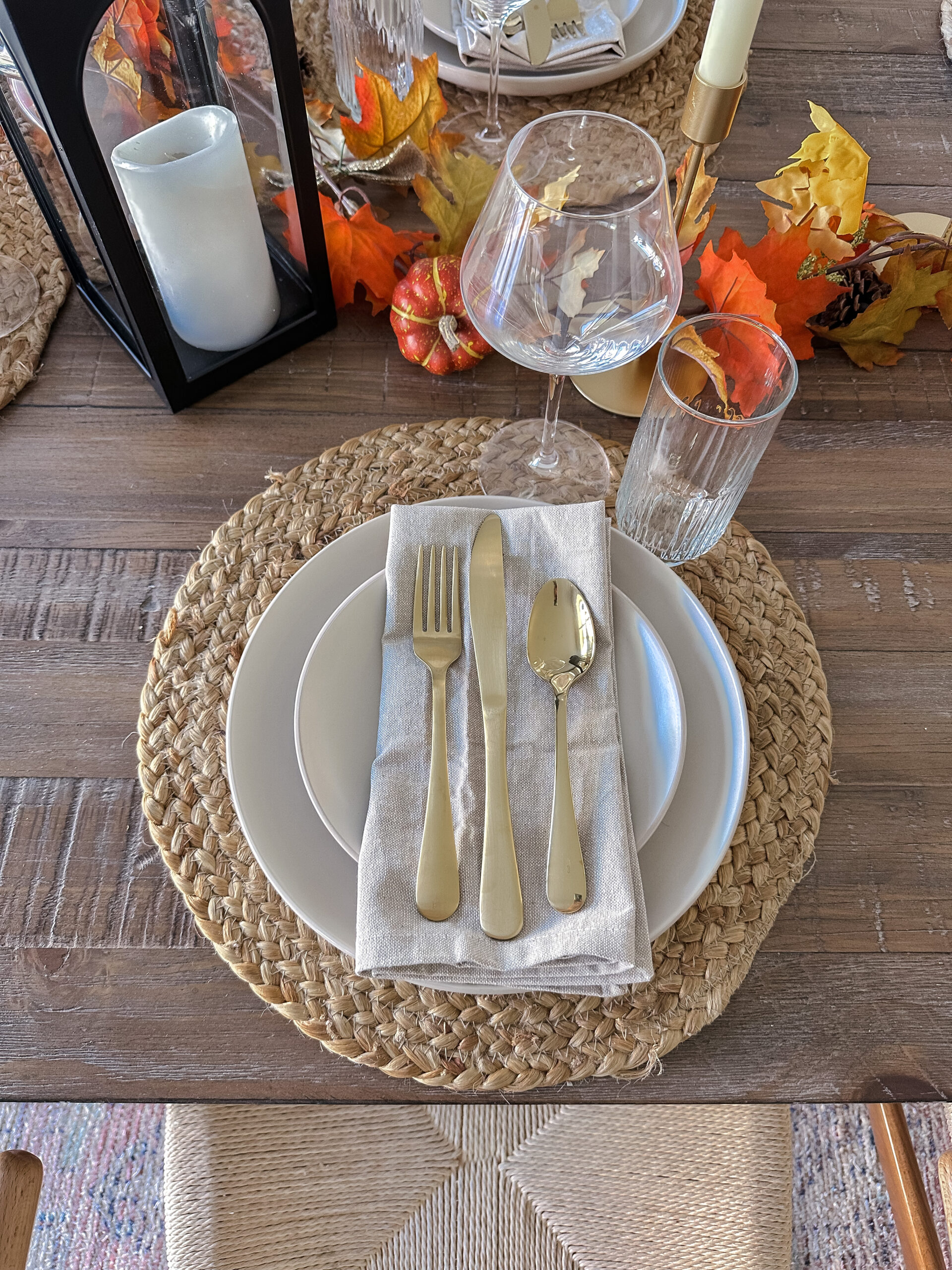 THANKSGIVING TABLE SETTING-Jaclyn De Leon style. Getting ready for thanksgiving and styling my dining room table with affordable and easy fall pieces. All items are from Walmart and can be shipped straight to your home!