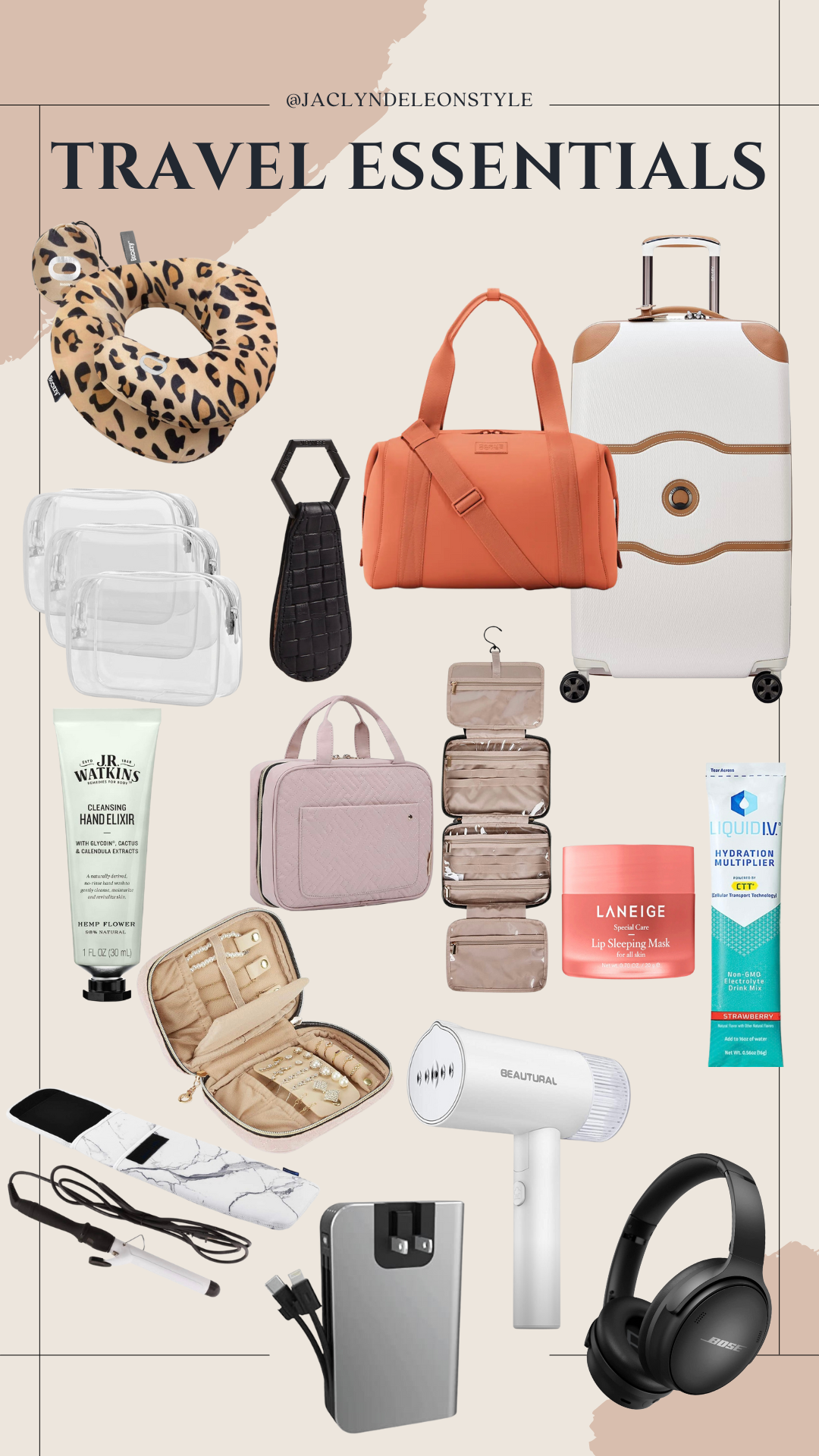 MY TRAVEL ESSENTIALS-Jaclyn De Leon style. All my favorite must-haves when I travel. Favorite products for travel.