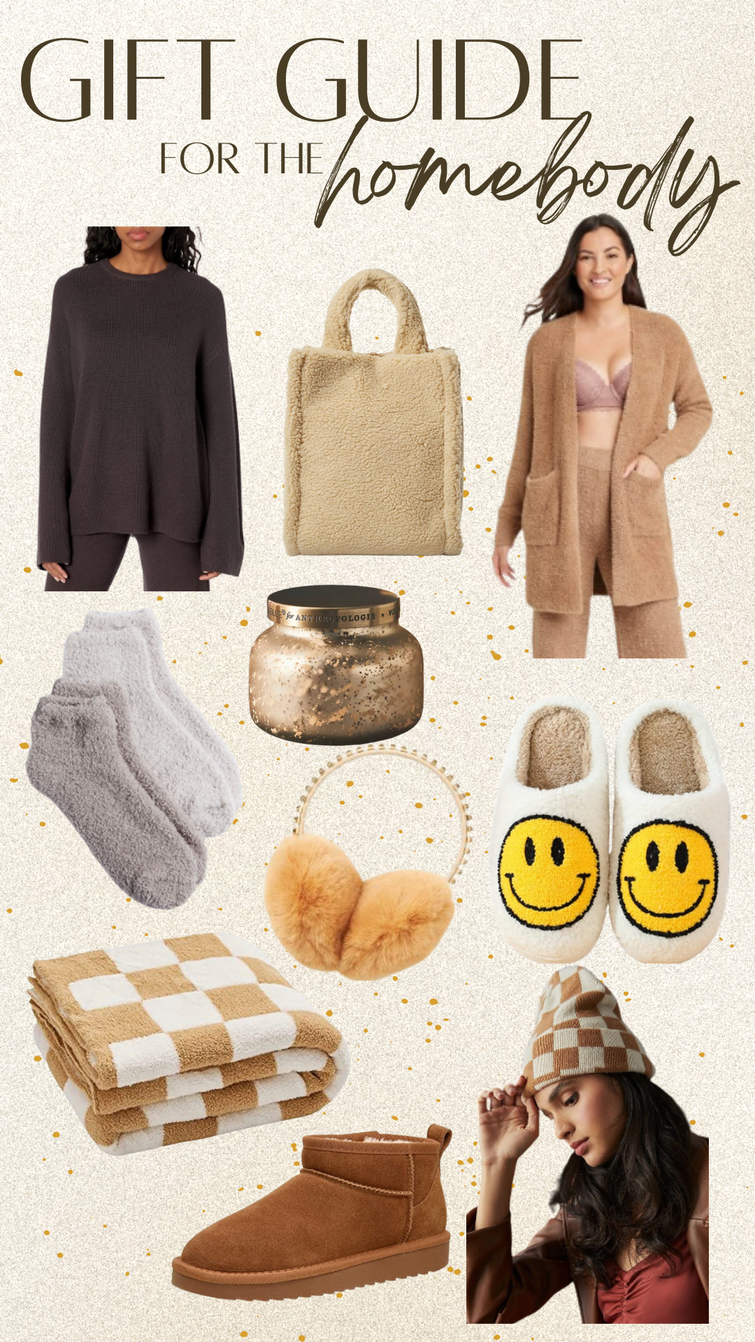 Holiday Gift Guide-Jacyln De Leon Style. Holiday gift guide for the homebody. Cozy holiday gifting for the homebody.