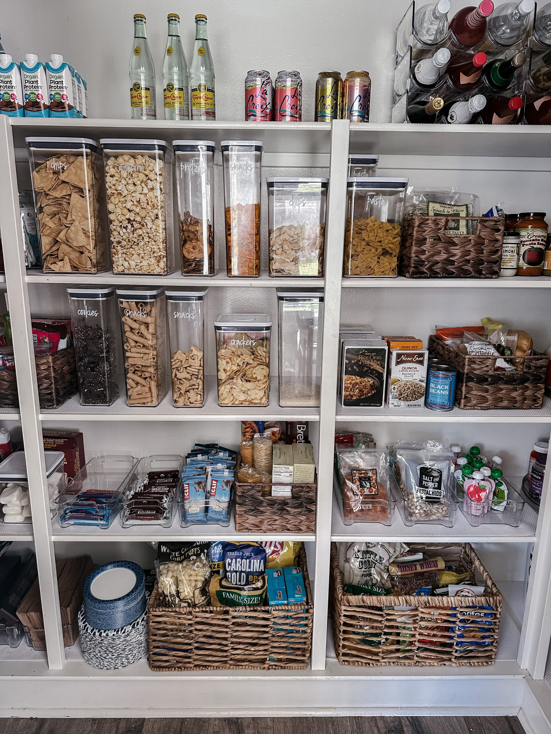 How I organized my pantry with baskets