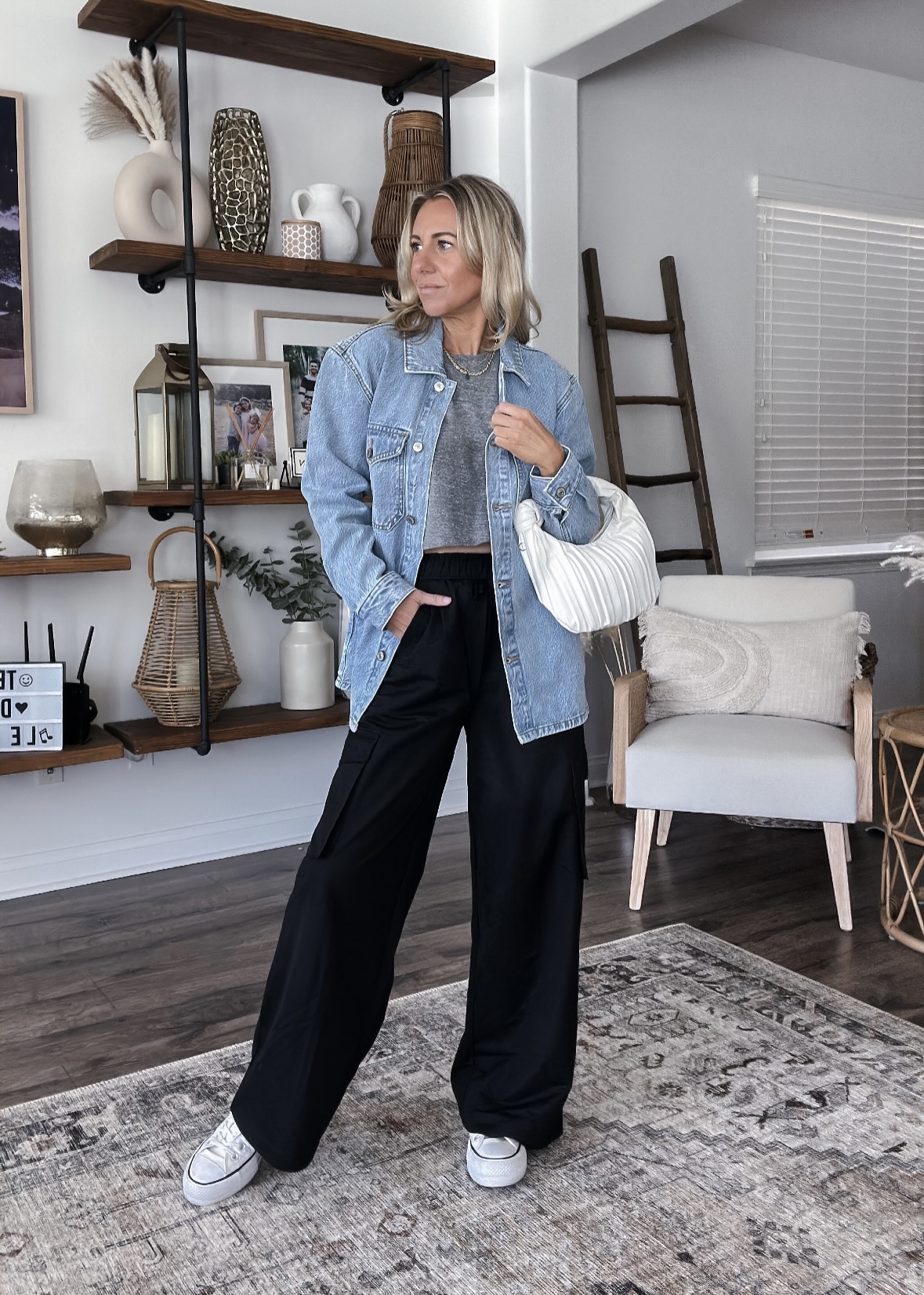 TRENDING NOW: DENIM-Jaclyn De Leon style. Denim is trending for Spring. Everything from classic wide leg jeans to denim vests + jumpsuits and everything in between. Check out how I style the denim trend.