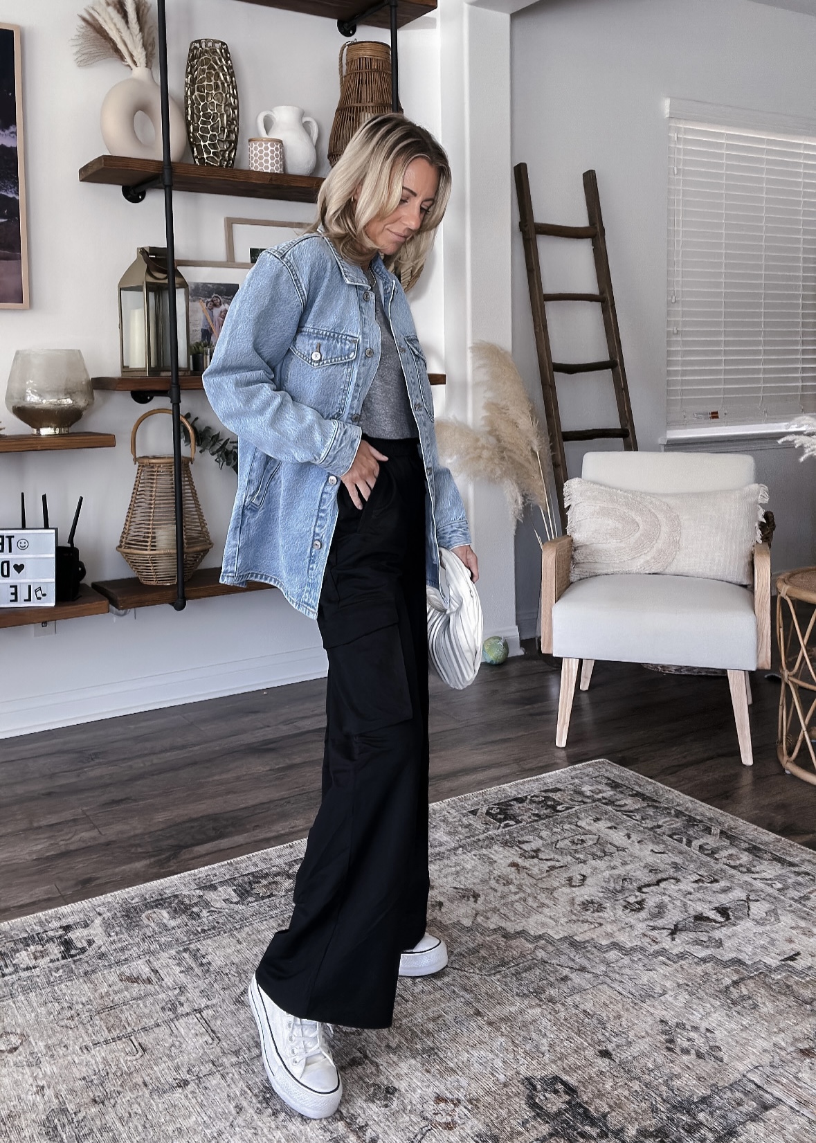 TRENDING NOW: DENIM-Jaclyn De Leon style. Denim is trending for Spring. Everything from classic wide leg jeans to denim vests + jumpsuits and everything in between. Check out how I style the denim trend.