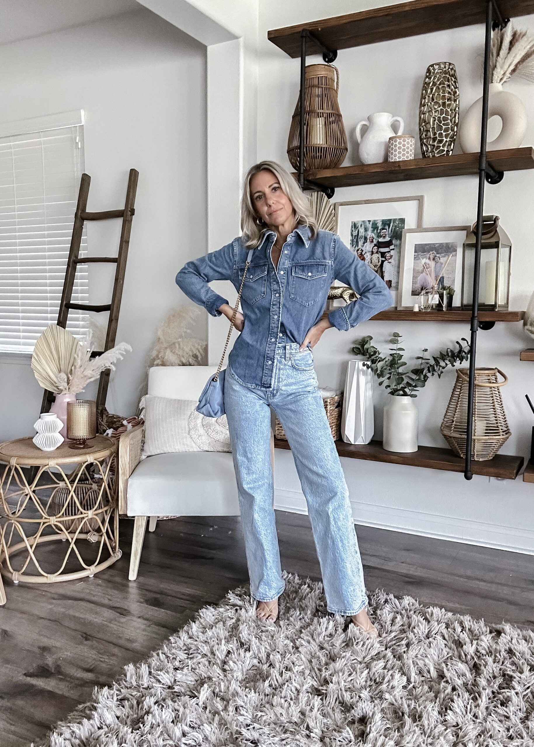 TRENDING NOW: DENIM-Jaclyn De Leon style. Denim is trending for Spring. Everything from classic wide leg jeans to denim vests + jumpsuits and everything in between. Check out how I style the denim trend.