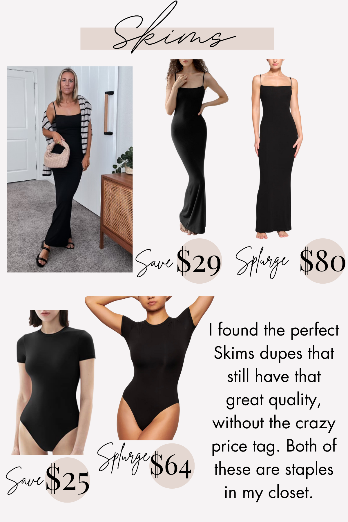 SAVE VS SPLURGE- Jaclyn DeLeon. These Skims saves are so good and so chic. I seriously live in these. The quality is amazing.